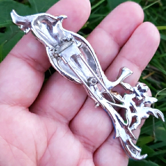 Rare 1940s Colorful Bird Duette Enamel Fur Clip - Picture 9 of 12